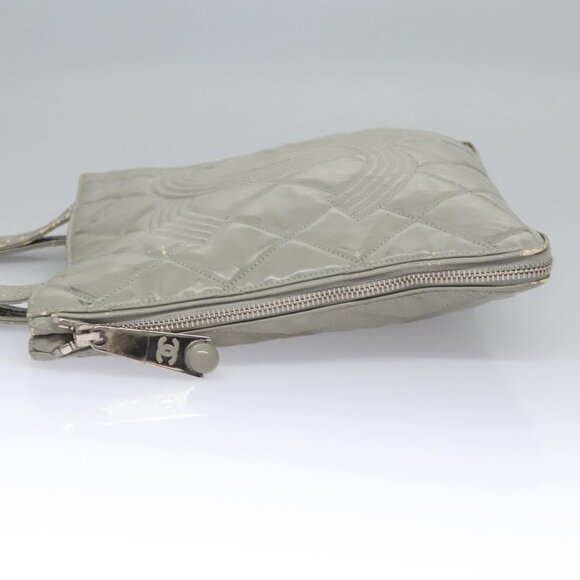 CHANEL Tote Bag Patent leather Gray CC Auth - Picture 5 of 15